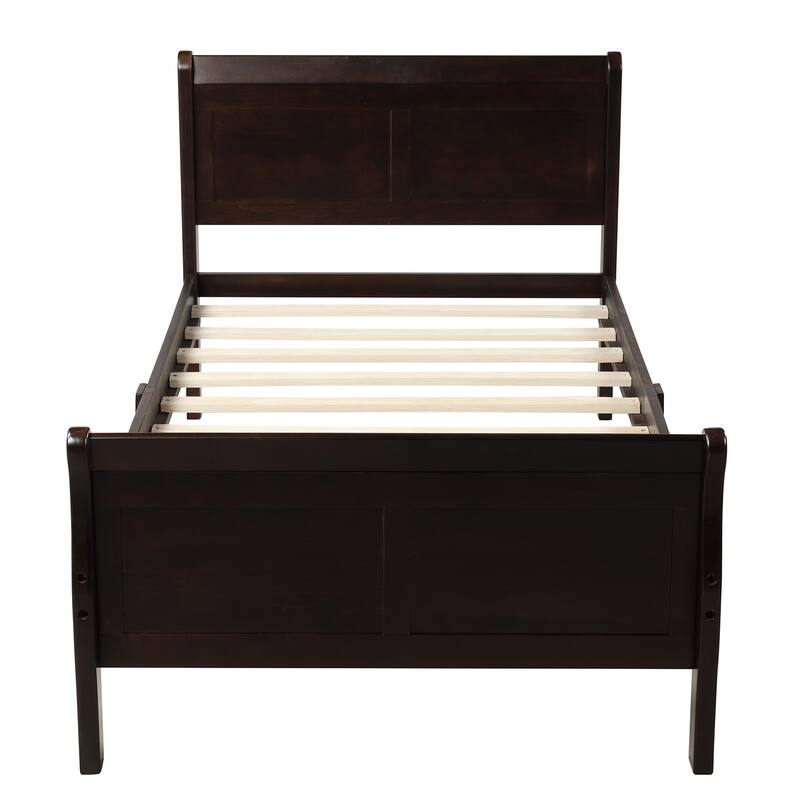 Durable Twin Size Wood Platform Bed Frame, No Box Spring Needed