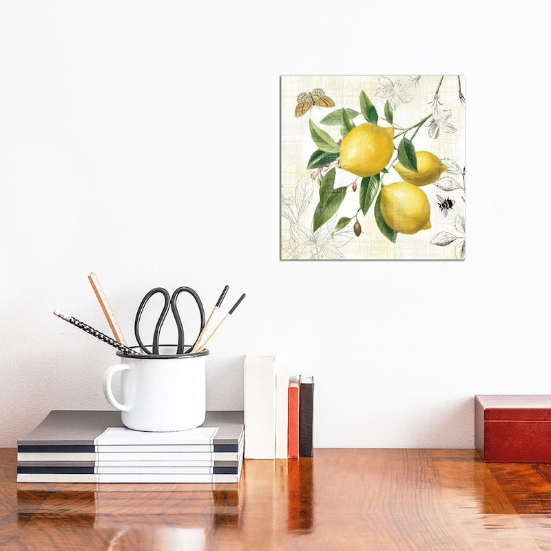 iCanvas "Linen Lemons II" by Nan Canvas Print - 12x12x0.75