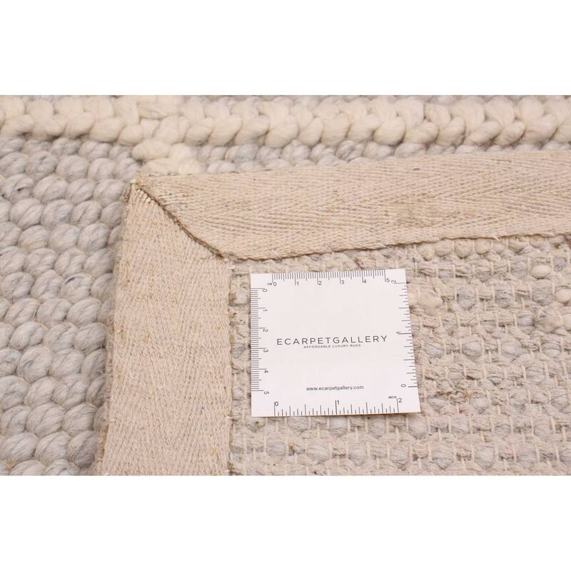 ECARPETGALLERY Braid weave Sienna Grey Wool Rug - 3' 2" x 5' 3"