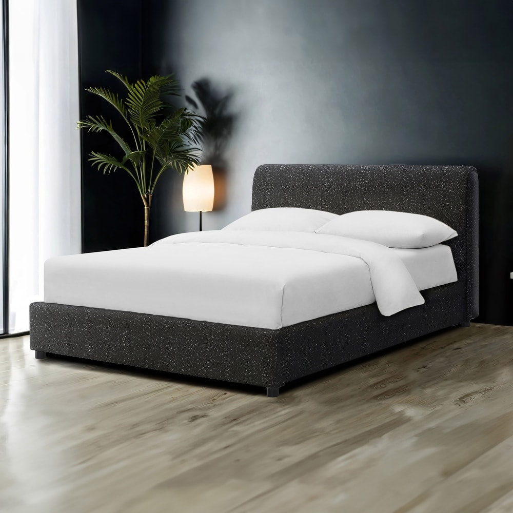 Furniture of America Vanessa Modern Boucle Upholstered Platform Bed