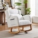 preview thumbnail 15 of 17, 27.2" Modern Upholstered Rocking Chair with Two Side Pocket for Living Room Ivory