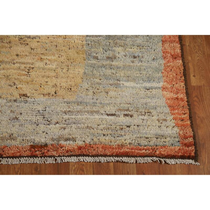 Tribal Moroccan Area Rug Handmade Multi-Color Wool Carpet - 6'0" x 7'9"