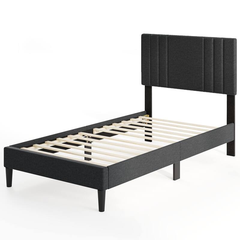 Gymax Twin / Full / Queen Size Bed Frame w/ Vertical Channel Tufted