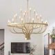 preview thumbnail 1 of 16, Gold Chandelier Modern Farmhouse Pendant Lighting for Dining Room Foyer Entryway 39.3in