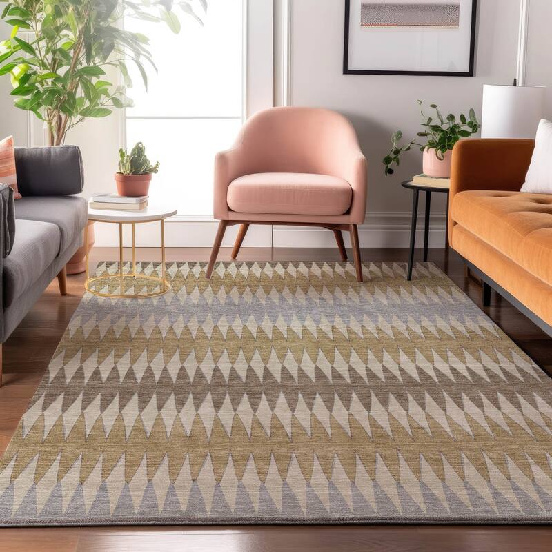 Premium Washable Super Soft Modern Ziggy Mayfield Rug - Beige - 3' x 5'