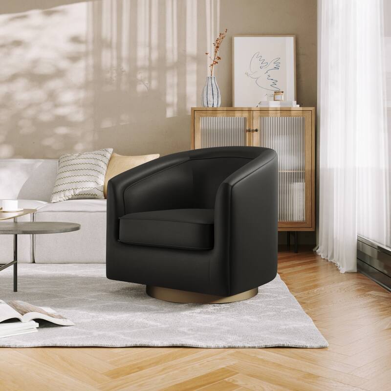 Club Style Swivel Commercial Barrel Accent Armchair - 27.25"D x 28.5"W x 30.75"H