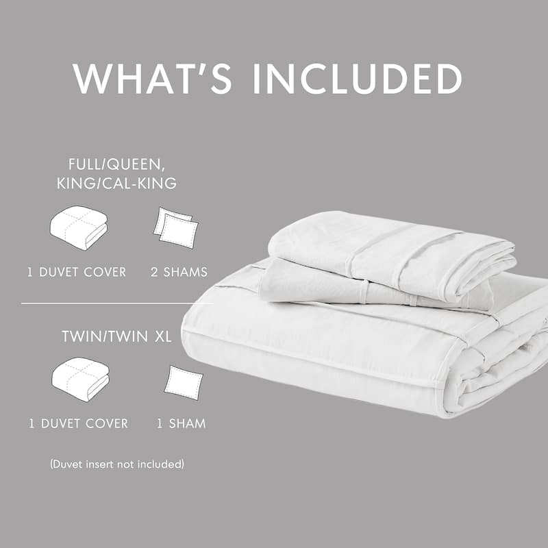 Chelsea Square Evans Pinch Pleated Soft Washed Boho Duvet Cover Set
