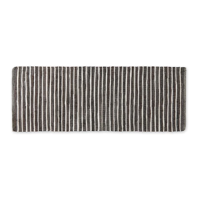 Stonewash Blue Slim Stripe Cotton Chindi Rug 2Ft 3Inx6Ft