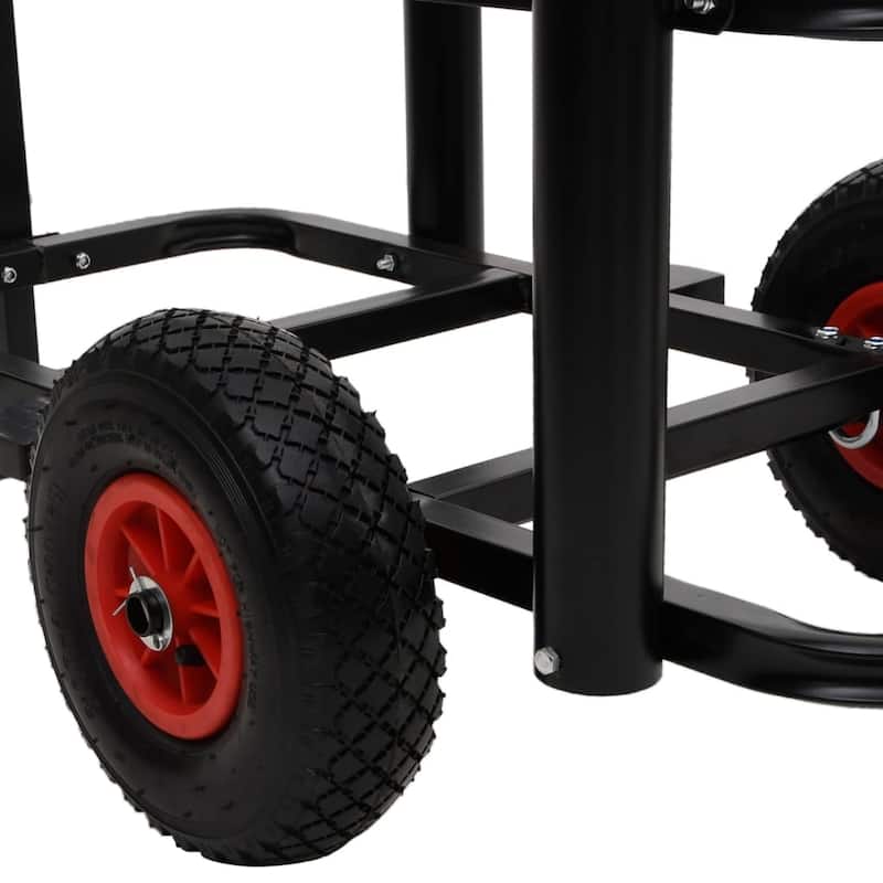 vidaXL Fishing Trolley Black Steel - 34.3" x 14.6" x 32.3"
