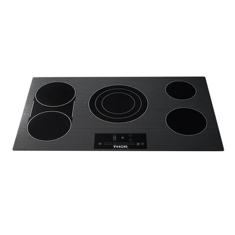Thor Kitchen TEC36 36" Wide 5 Burner Electric Cooktop with - Black