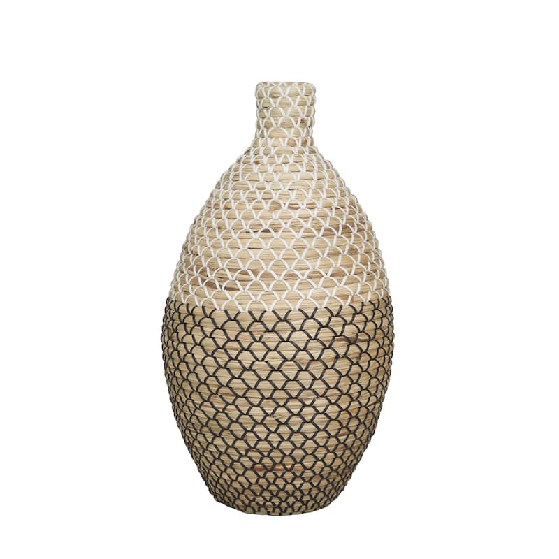 Seagrass Handmade Woven Decorative Vase - Brown - Roche River Decor