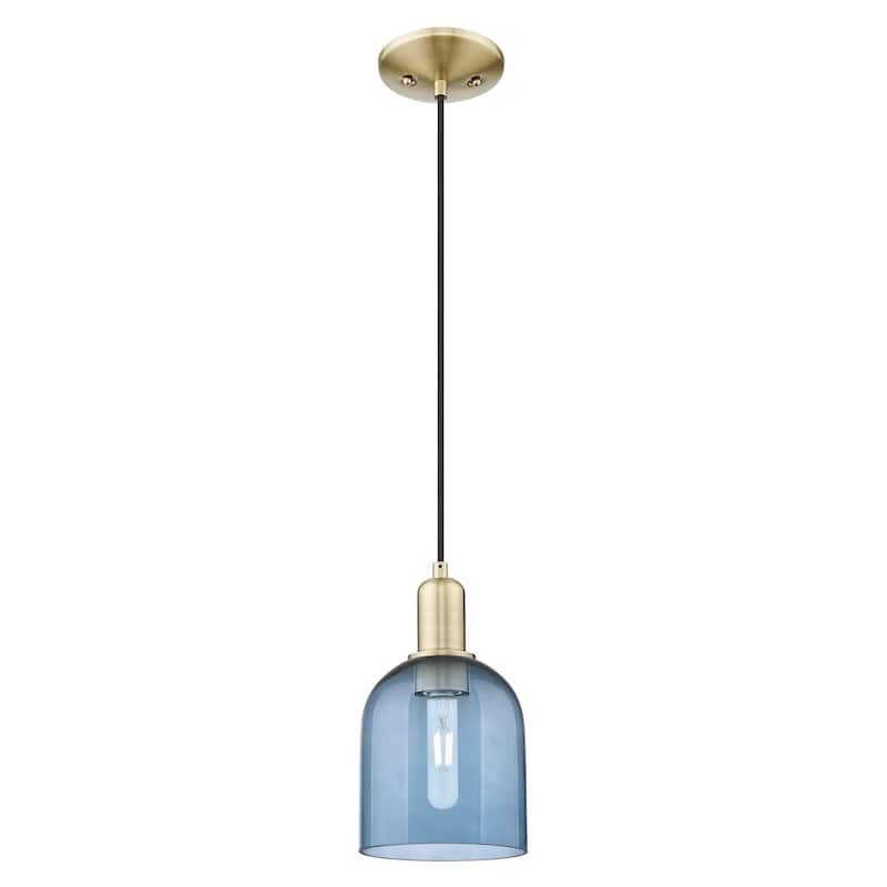 Innovations Lighting Endless Possibilities Arcadia - Bella - 1 Light 6" Cord Hung Mini Pendant - Blue/Antique Brass