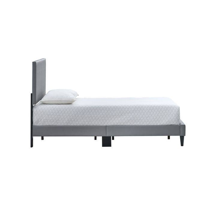 Faux Leather Upholstered Bed Frame Platform Bed w/Adjustable Headboard, Wood Slats Support, No Box Spring Needed, Easy Assembly