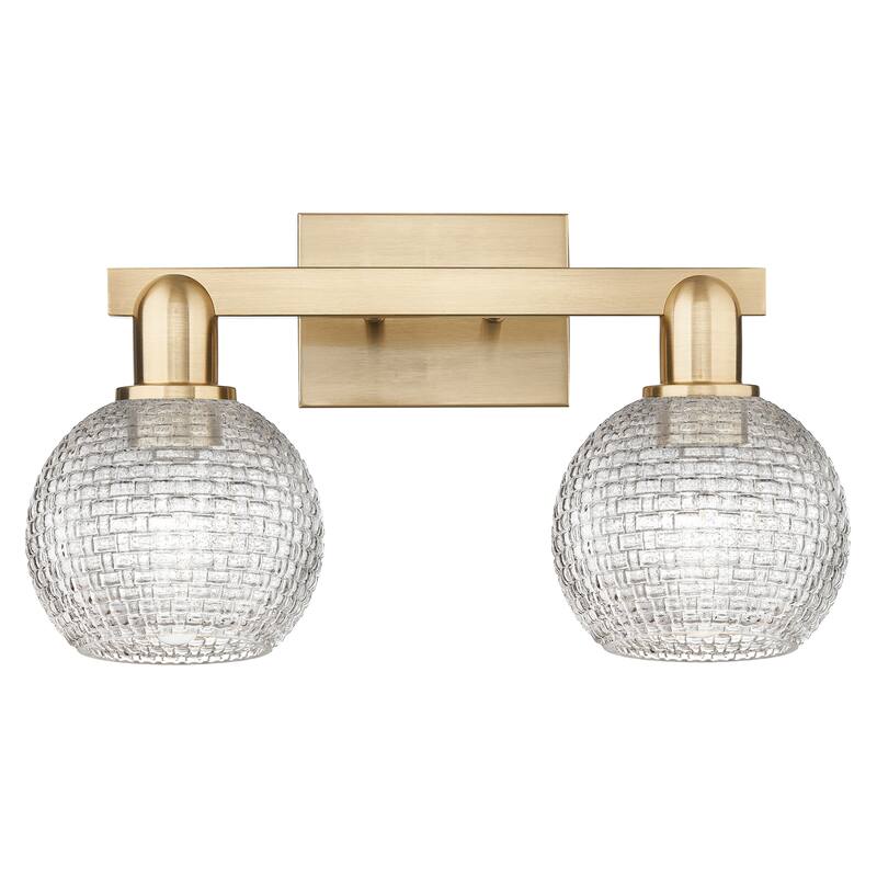 Innovations Lighting Endless Possibilities Arcadia - Athens - 2 Light 17" Basketweave Bath Vanity Light - Champagne Bronze