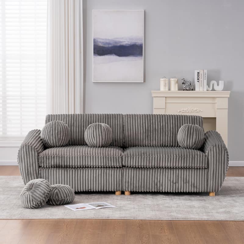 Upholstered Loveseat Sofa Chair with Golden Metal Legs