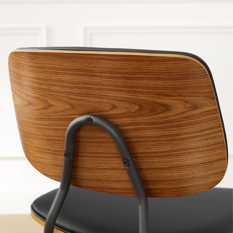 Art Leon Set of 2 Mid-century PU Leather Bentwood Dining Chairs