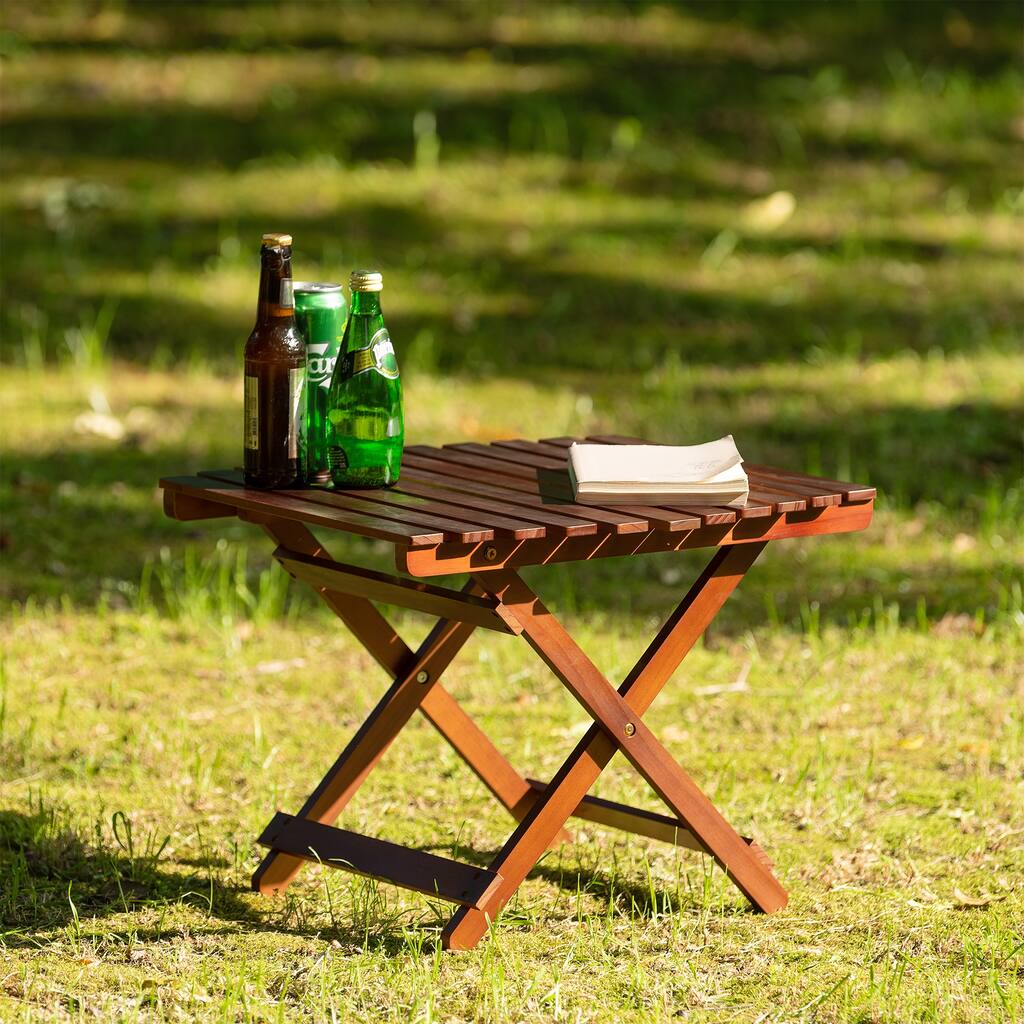 Outdoor Wood Folding Table - N/A