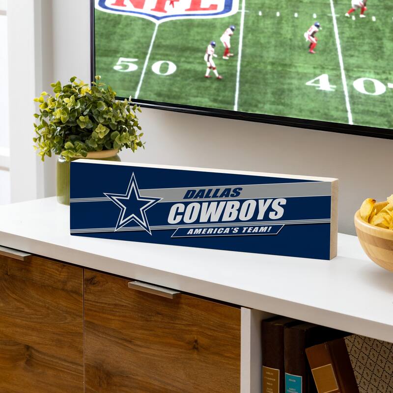 Dallas Cowboys Wooden Tabletop Mantel Shelf Sign - 5" x 18"