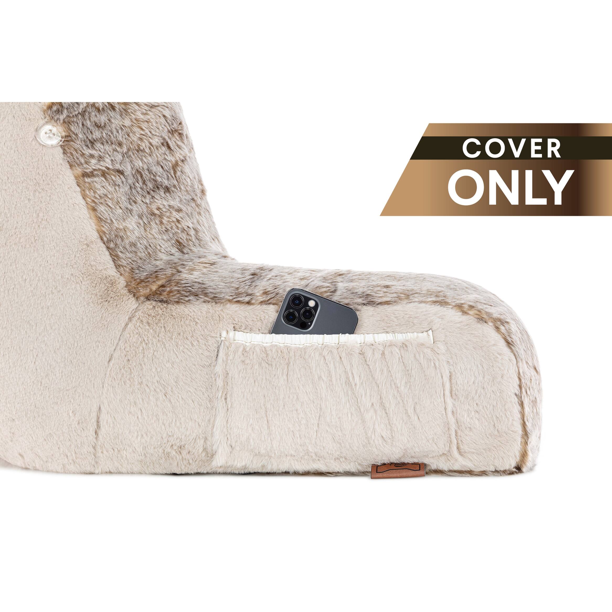 XXL Husband Pillow Cover Only Ulra Rare Baby Chinchillas Fur Backrest