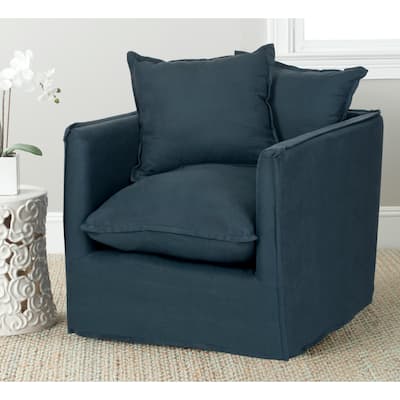 SAFAVIEH Joey Blue Pillow Club Chair - 29.9" x 33.3" x 25.6"