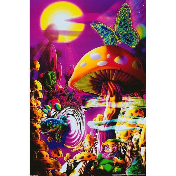 Magic Valley Mushroom Gnome Vintage Unframed Art Poster - Paper