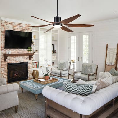 Modern Ceiling Fan Light with 3 Color Temperatures and 6 Blades, 6 Adjustable Wind Speeds for Bedroom and Living Room