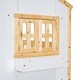 preview thumbnail 8 of 7, Twin over Twin House Bunk Bed with Roof Window Door with Safety Guardrails and Ladder, Natural/White