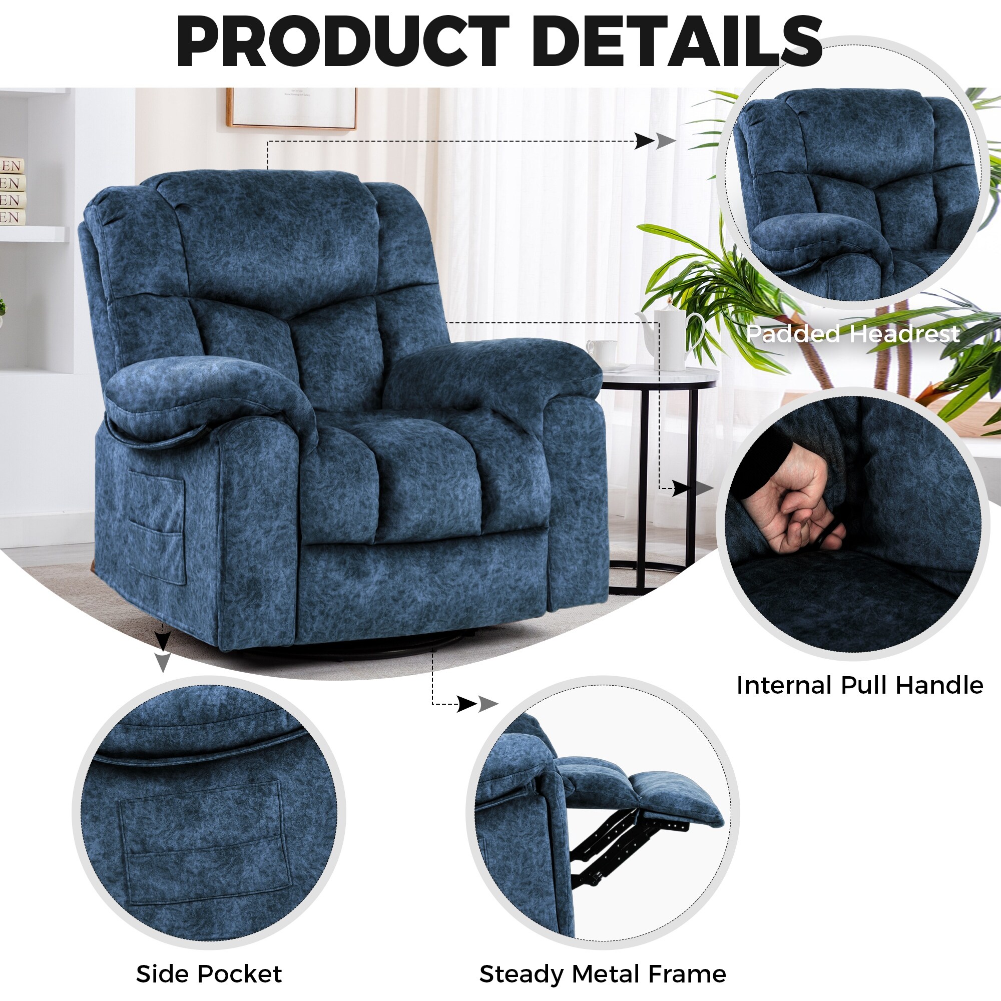 Velvet rocker recliner sales