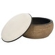 preview thumbnail 3 of 3, Uttermost Island Straw Storage Ottoman / Coffee Table - 36"W x 36"H x 18"D