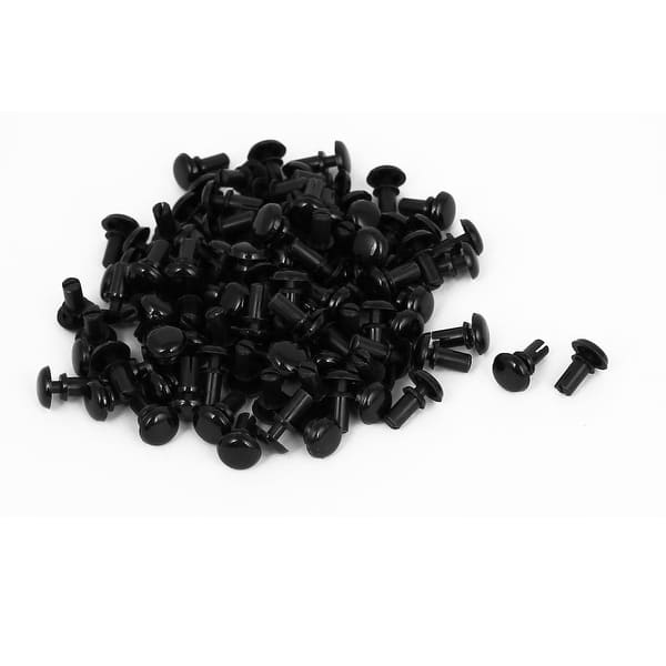100Pcs Nylon Push Clips Rivet Fastener Black for 34mm Thickness Panel