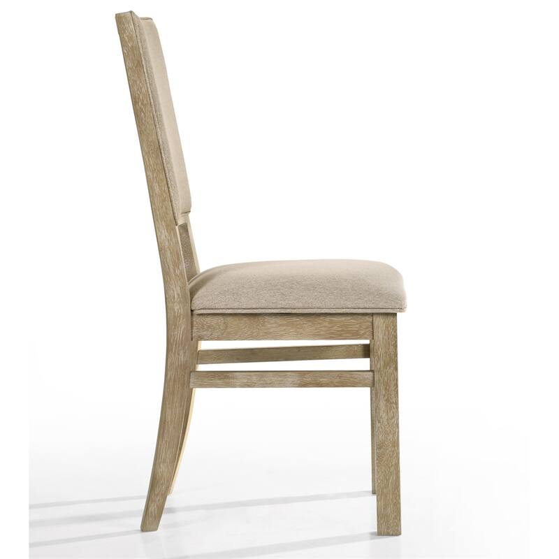 Modern Wood Dining Chair with Cushioned Seat（Set of 2） - N/A