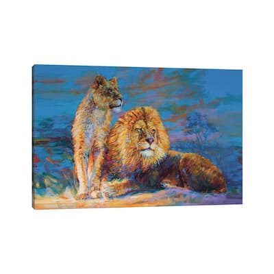 iCanvas "Lion And Lioness" by Leon Devenice Canvas Print