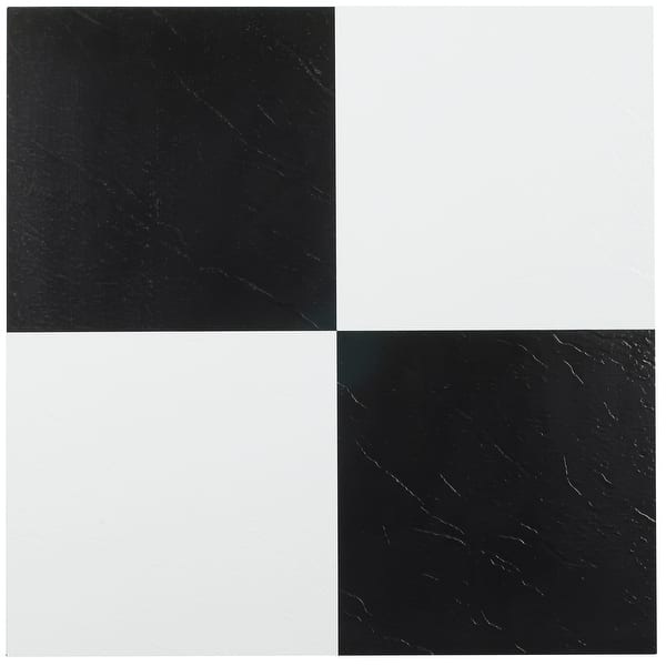Achim Sterling Black White 12x12 Vinyl Floor Tile 45 Tiles 45 Sq Ft Overstock 29057524