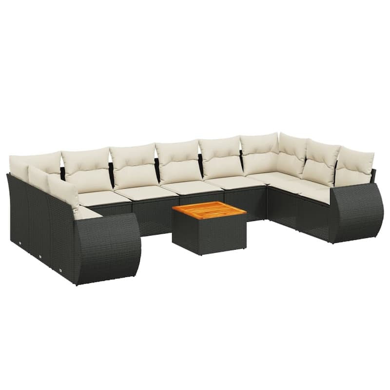 vidaXL Garden Sofa Set Black