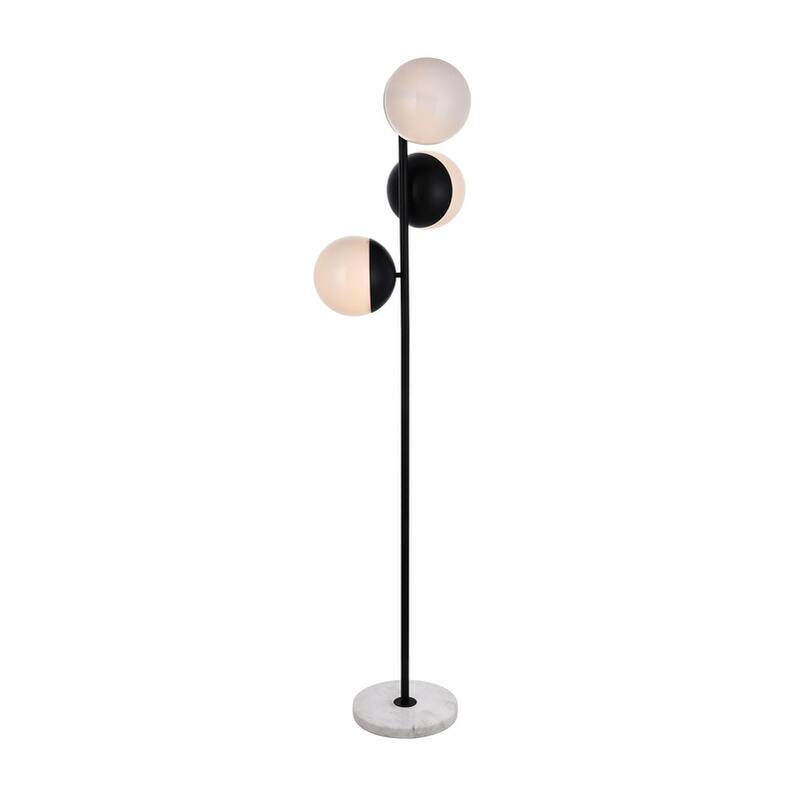 3-Light Floor Lamp with Frosted White Glass