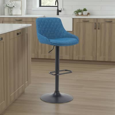 Anibal Modern Swivel Adjustable Barstool, Upholstered Counter Height Chair with Metal Frame
