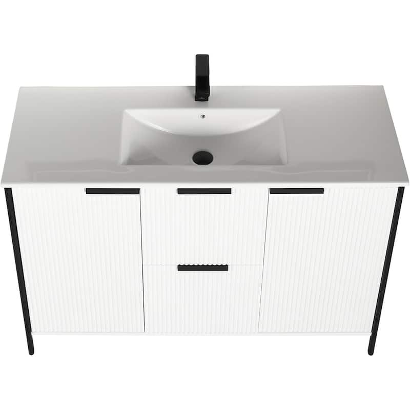 Blossom Annecy 48" Freestanding Bathroom Vanity w/ Black Ceramic Sink