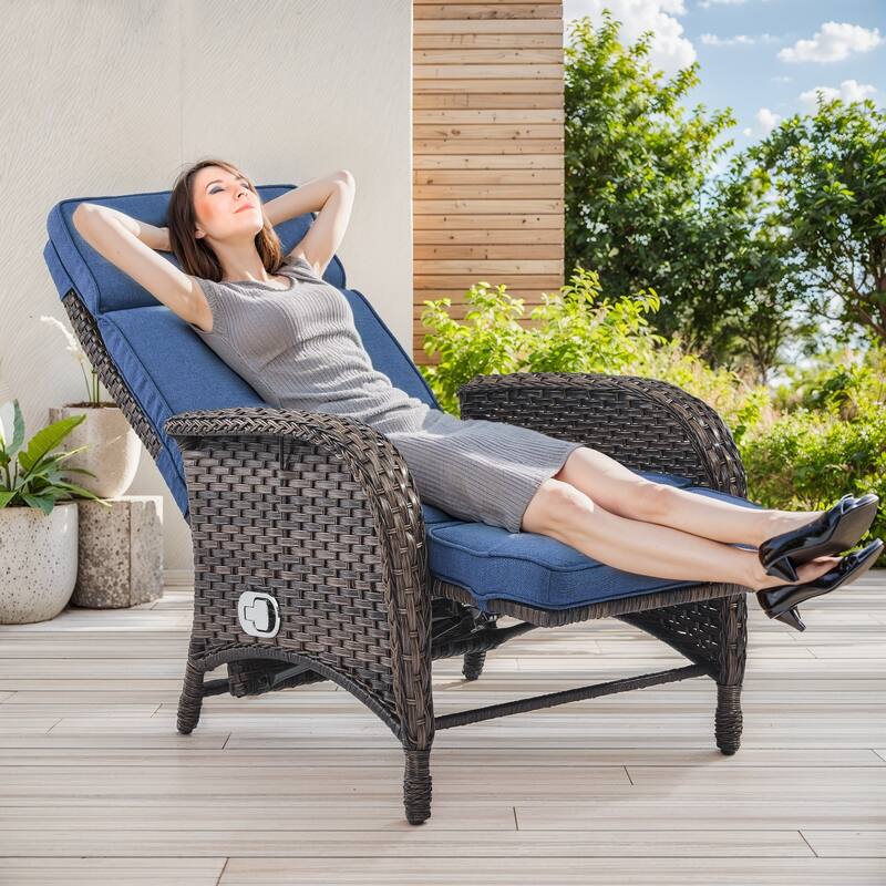 Outdoor Chaise Lounge Chair Adjustable 6-Position