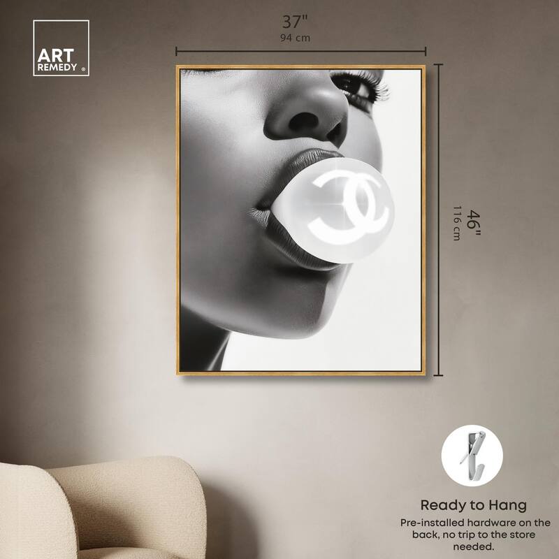 Bubble Gum Pop Monochrome Canvas by Art Remedy