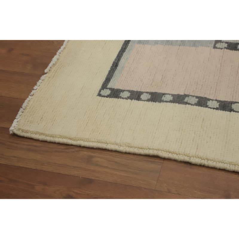 Geometric Gabbeh Vegetable Dye Area Rug Handmade Wool Carpet - 12' 1'' X 8' 11''