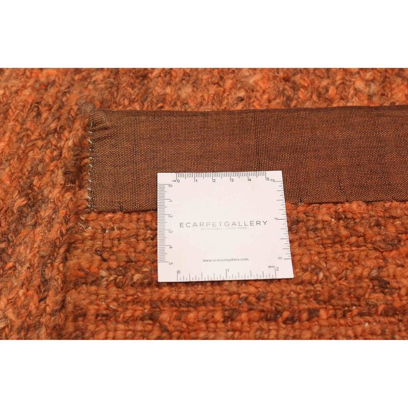 ECARPETGALLERY Flat-Weave Natural Orange Wool Tapestry Kilim - 6'9 x 9'7