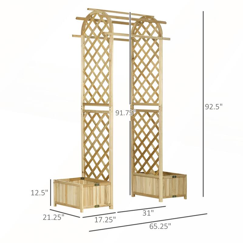 Outsunny Wooden Garden Wedding Arch for Climbing Plants