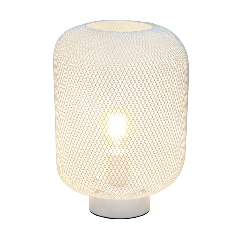 Metal Mesh Cylinder Table Lamp with On/Off Switch - 8.50 x 8.50 x 11.80 in. (L x W x H)