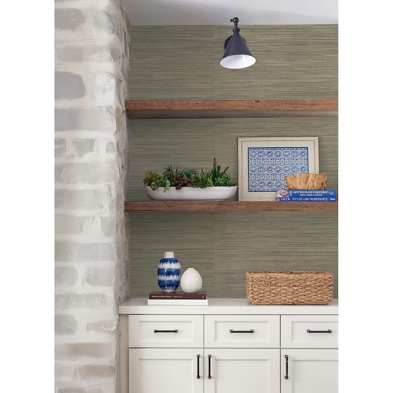 A-Street Prints Reynier Neutral Hemp Wallpaper