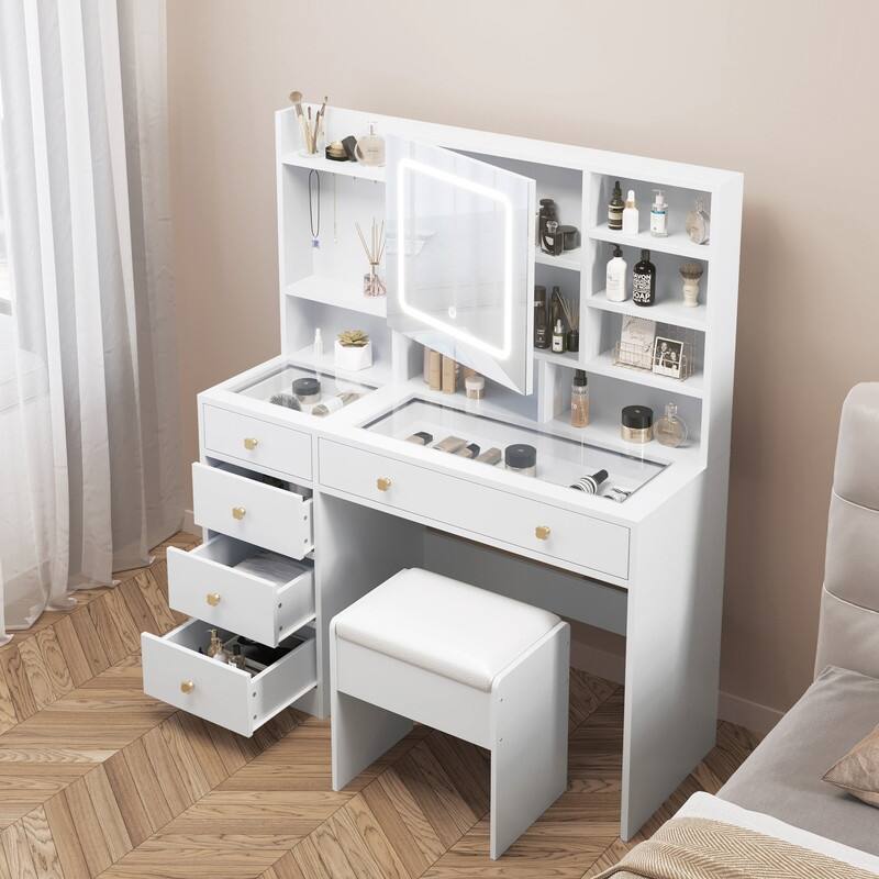 5 drawers with shelves and hooks Dressing table set with plugs