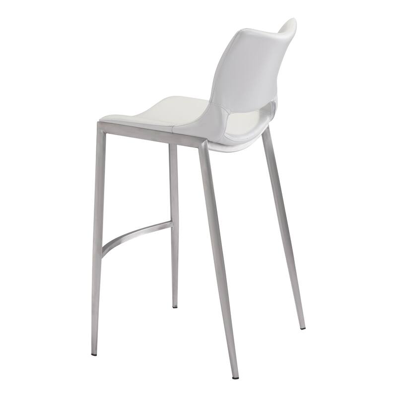 Ace Barstool White & Silver