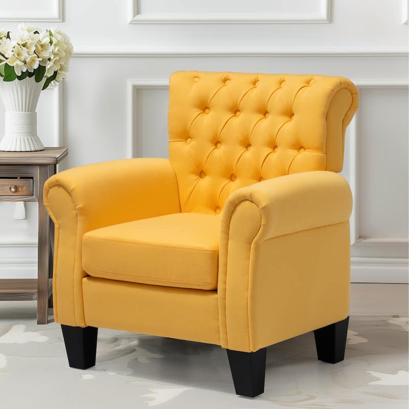 Accent Club Chair Comfortable Single Sofa Chair Indoor Seating with Arms & Padded Seat