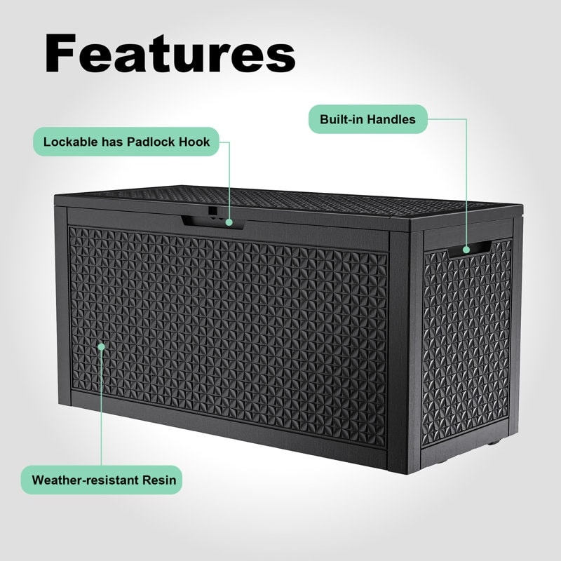 Outdoor Patio Storage Resin Lockable Deck Box - Picture 99 of 100