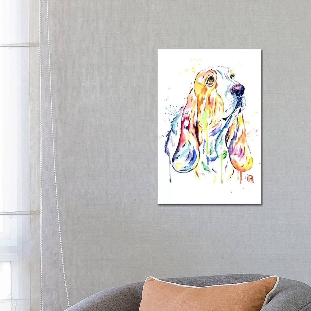 iCanvas "Basset Hound" by Lisa Whitehouse Canvas Print