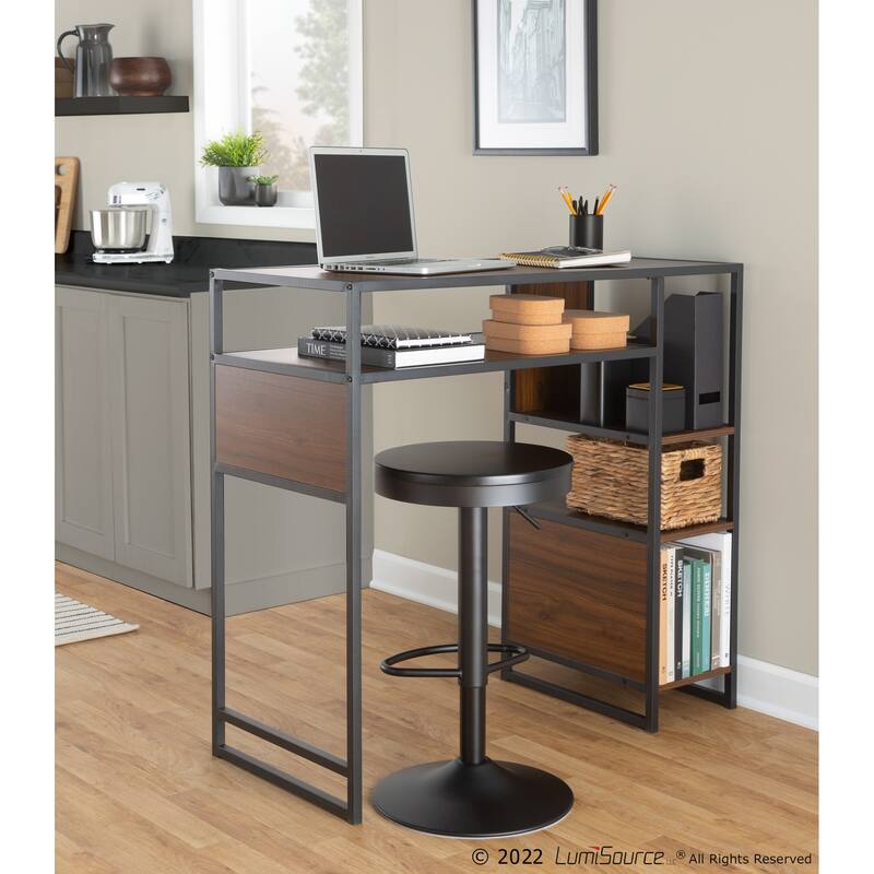 The Gray Barn Display Farmhouse Bar Height Table with Storage Space